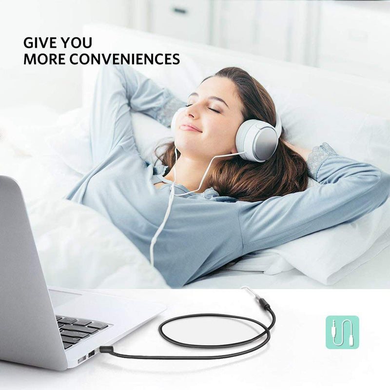 Headphones Extension Cable Cord Line Compatible with Bose On-Ear Headphones, Earphone, Speakers / 3.5mm Male to Female Replacement Stereo Audio Cable - 4FT