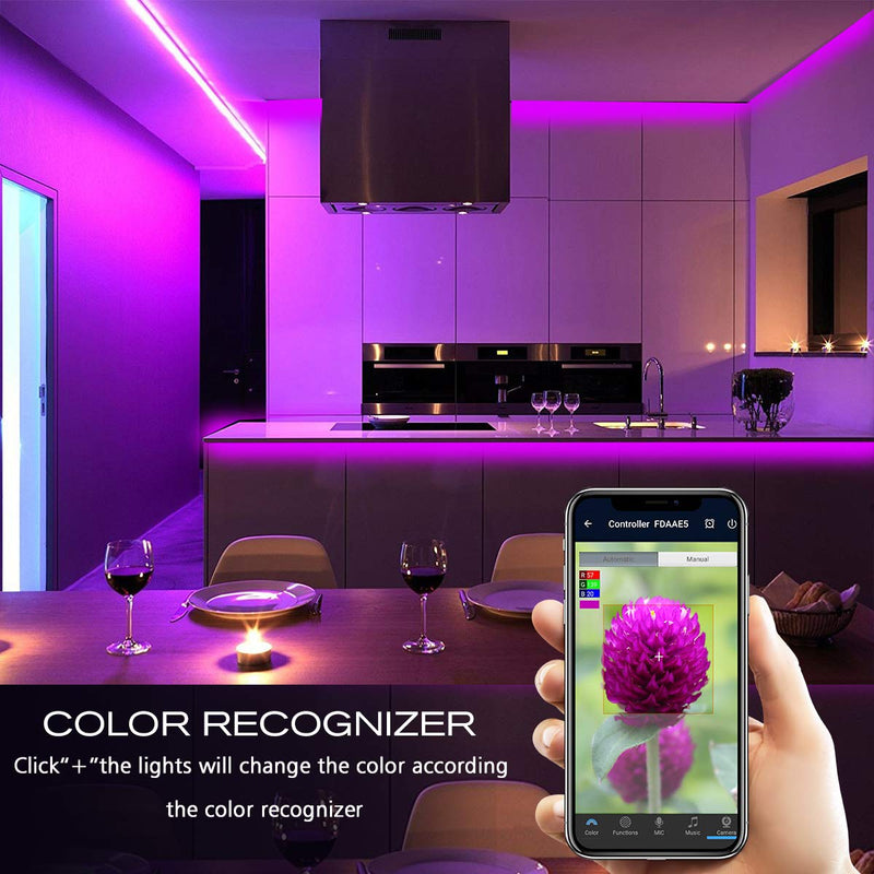 DAYBETTER 16.4ft 5m Led Strip Lights, Flexible Color Changing 5050 RGB 150 LEDs Light Strips Kit Work with App 16.4 feet