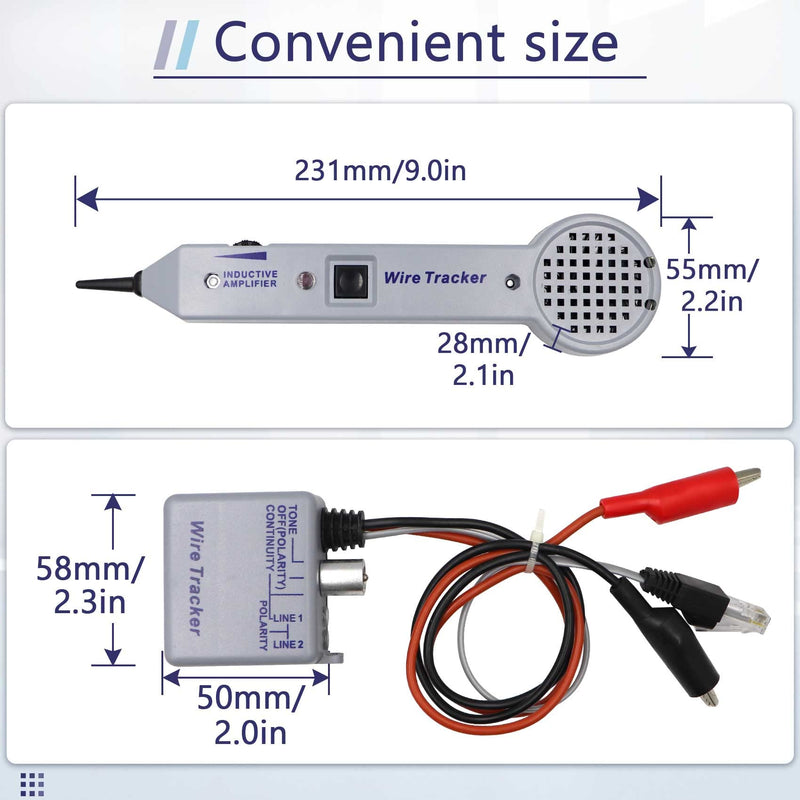 Tone Generator kit, Wire Tracer Circuit Tester, 200EP High Accuracy Wire Tester Kit, Wires Tone Tracer, Multi-Tone Cable Test Kits with Inductive Amplifier for Network Cables Collation .