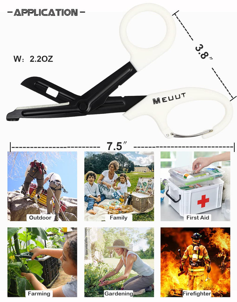 MEUUT 2 Pack Medical Scissors Trauma Shears-7.5" Bandage Scissors, Fluoride -Coated Blades Nursing Scissors Surgical Grade Shears EMT Scissors for EMT Workers Doctors Nurses Burgundy+White