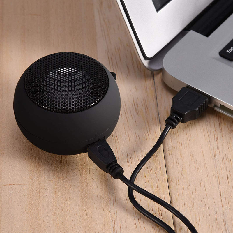 Mini Speaker, Portable Plug in Speaker with 3.5mm Aux Audio Input Built-in 180mah Battery for Laptop Computer MP3 Player Cellphone Black