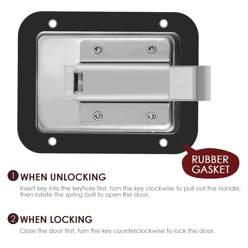 WINOMO Travel Trailer Lock Stainless Steel Rv Door Latch Heavy Duty Flush Mount Handle Latch for Toolbox