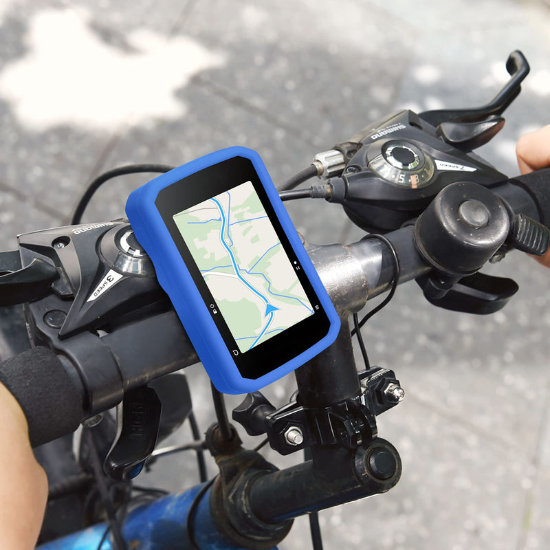 kwmobile Case Compatible with Bryton Rider 750 - Case Soft Silicone Bike GPS Protective Cover - Black blue