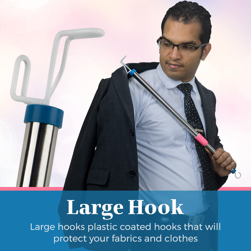 Dressing Stick Fully Adjustable for Long Lengths up to 28.5" - Makes Putting On and Taking Off Clothing Easier, Home Health Aids