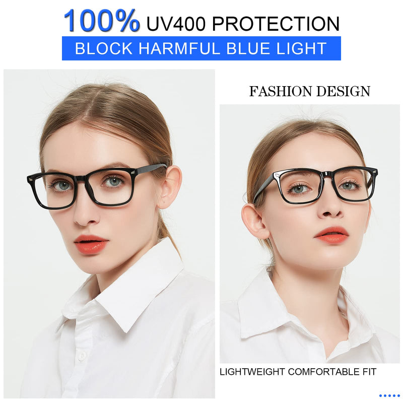MARE AZZURO Blue Light Blocking Reading Glasses Women Square Readers 1.0 1.25 1.5 1.75 2.0 2.25 2.5 2.75 3.0 3.5 4.0 5.0 6.0 Black 0.0 x