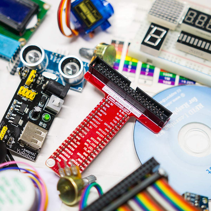 Adeept Ultimate Starter Kit for Raspberry Pi 4 3 2 Model B B+ Python C Code, LEDs, Sensors, ADXL345 GPIO Cable DC Motor Learn Electronics and Programming for Beginners Ultimate Starter Kit for RPi