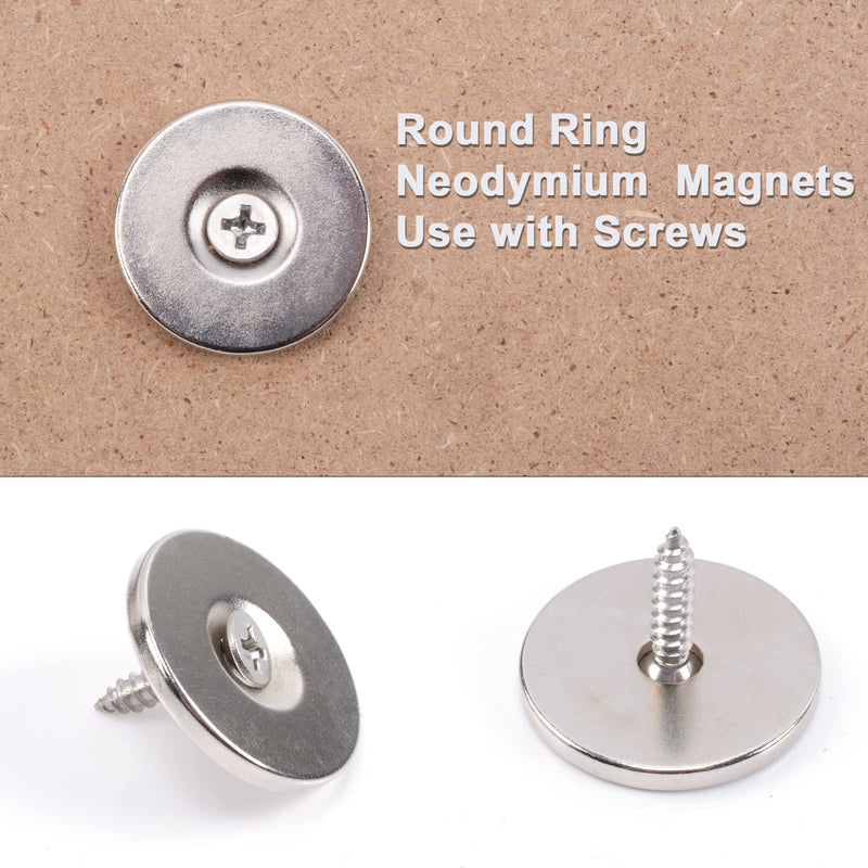 MIN CI Strong Rare Earth Magnets Heavy Duty, 20 Pcs Small Ring Neodymium Magnet, Round Magnets Use with Screws, for Crafts DIY Science Lockers Workshop Warehouse Door School Garage (20 x 3 Hole 5mm) 20 x 3mm with 5mm Hole-20P