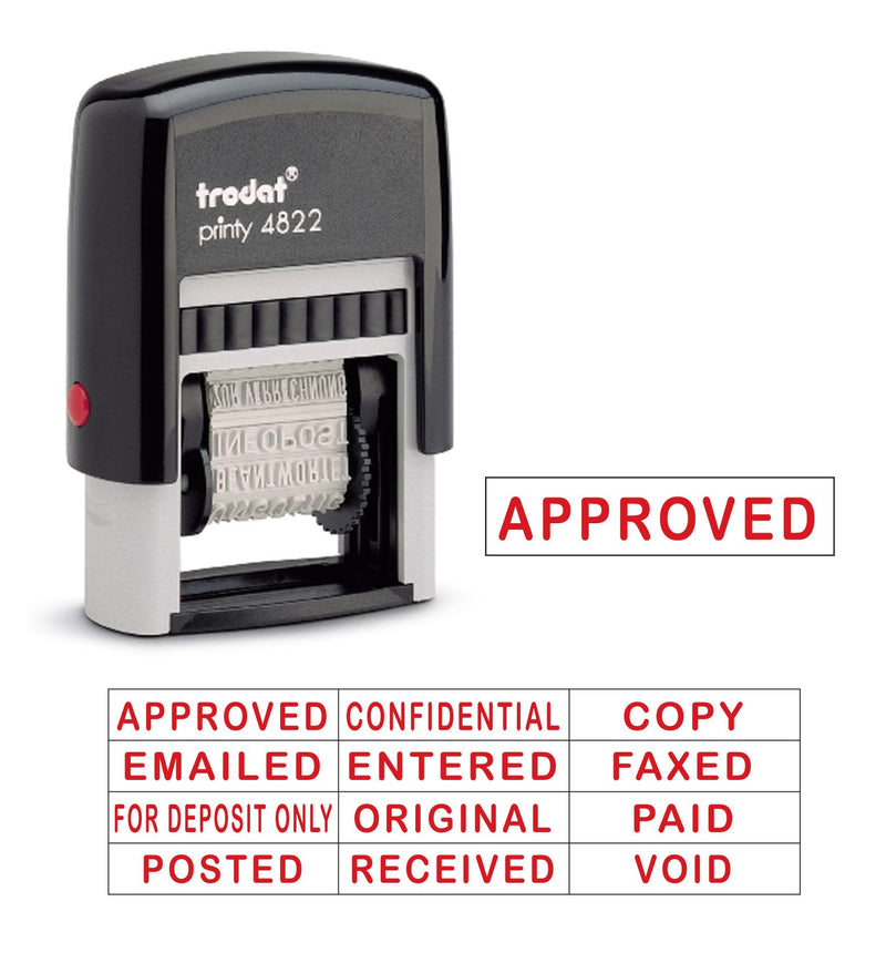 Trodat Printy Economy 12 Message Multi-Word Band Stamp, 4mm Print (4822)