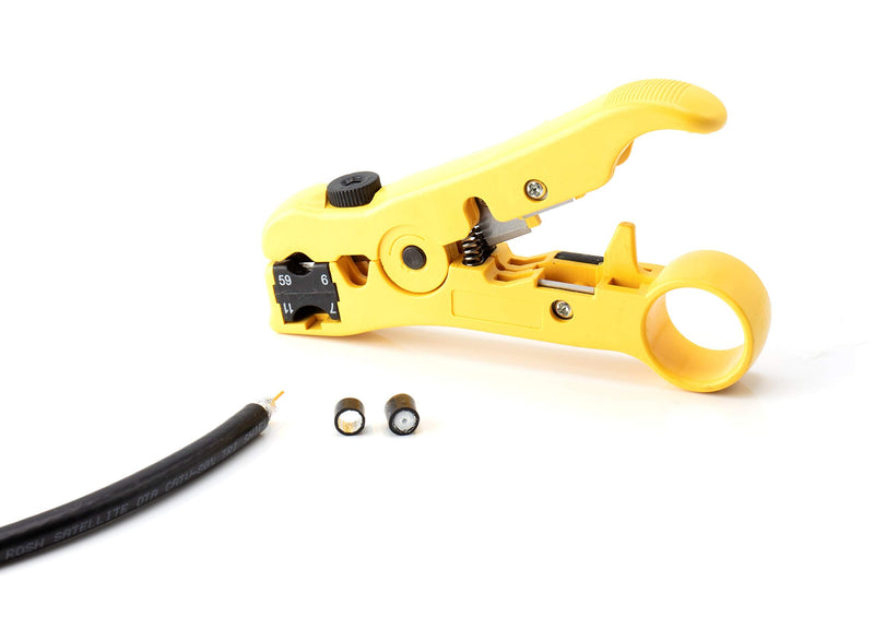 Premium Coaxial Cable Cutter/Prepping Tool for RG59, RG6, RG7, and RG11 - Stripping Tool for Category Cable- CAT6 CAT5 CAT3 Stripper - Universal for coaxial and cat Wire