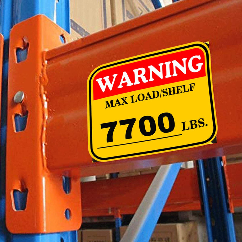 3×4 inch Caution MAX Load/Shelf LBS Sticker Bright Warning Pallet Rack Capacity Labels 60pcs Industrial Strength Cross Beam Safety Stickers for Warehouse Warehouse Pallet Racking,Forklift