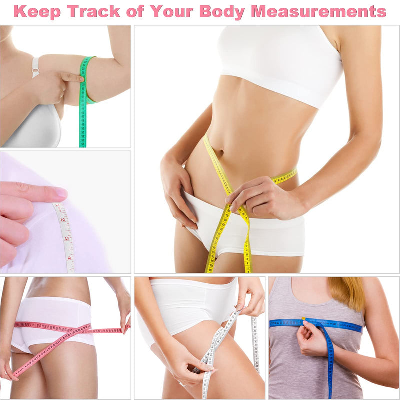 6 Packs Soft Body Tape Measure Measuring Tape for Body Double Scale Small Fabric Sewing Tailor Cloth Waist Pink Measuring Tape Measure for Body Measurements Weight Loss, 150cm/60inch 6