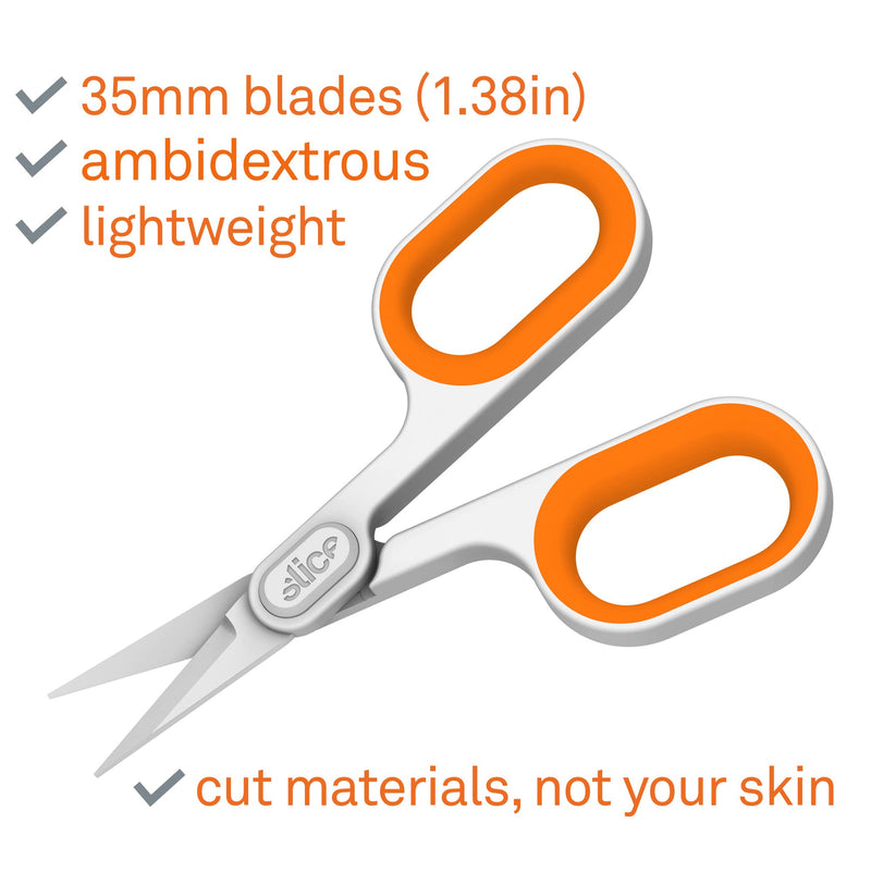 Slice 10546 Ceramic Scissor Wide Finger Loops for Larger Hands, 1 Pack Pointed Tip