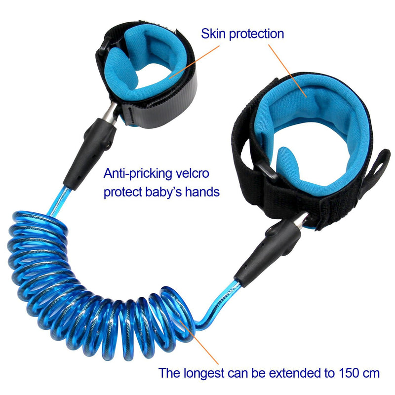 Blisstime Anti Lost Wrist Link Safety Wrist Link for Toddlers, Babies & Kids Blue 1.5m 59 Inch (Pack of 1)