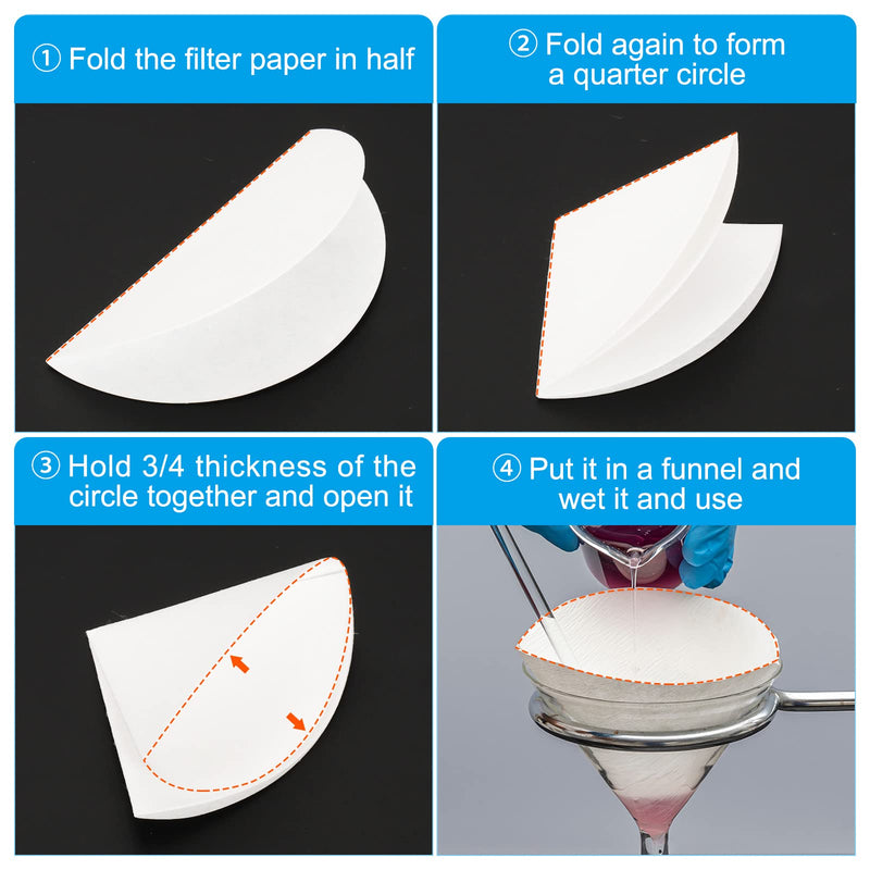 PATIKIL 300pcs 15cm Quality Filter Paper Circles Medium Speed Round Laboratory Filter Paper Chemical Industrial Oil Test Funnel Filter Paper