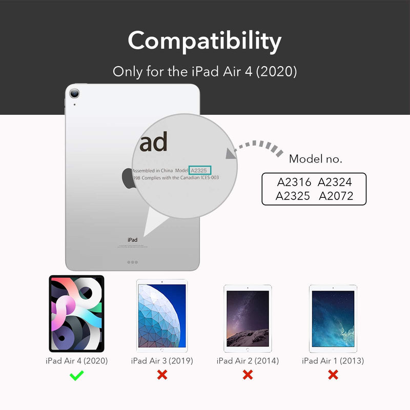 ESR Trifold Case for iPad Air 4 2020 10.9 Inch [Trifold Smart Case] [Auto Sleep/Wake Cover] [Stand Case with Clasp] Ascend Series - Black