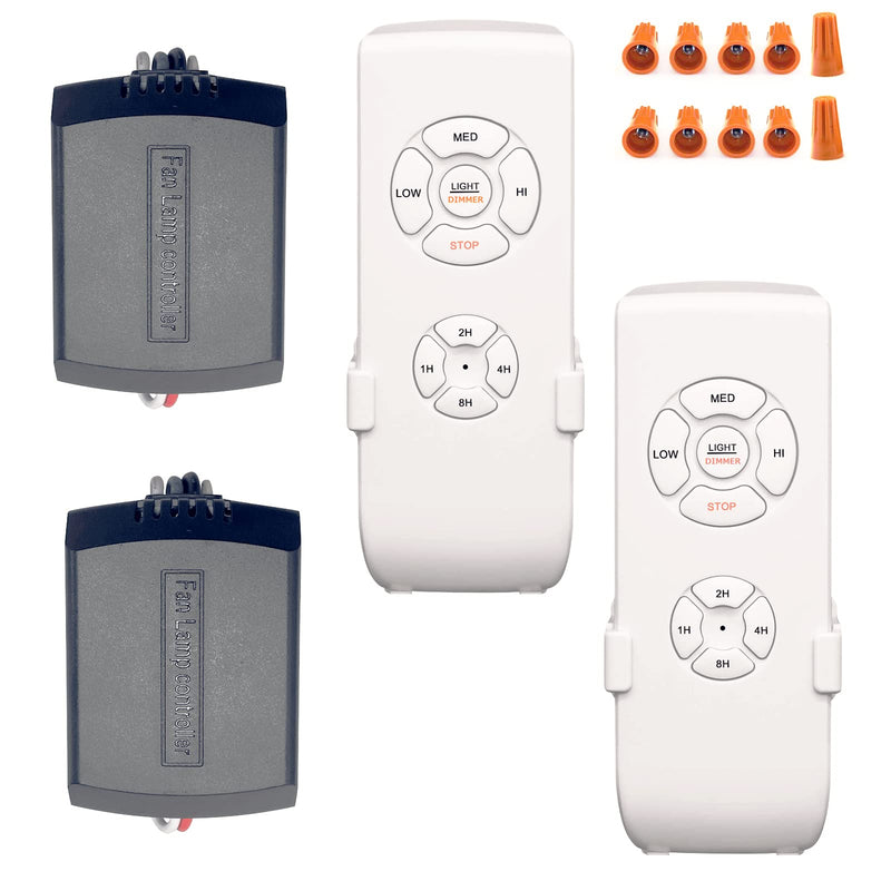 Ceiling Fan Remote Control Kit, Universal Small Size Receiver Fit for Hampton Bay Harbor Breeze Hunter Dimmable DIMMER-2 Pack Small Size Kit Dimmer(2PACK)