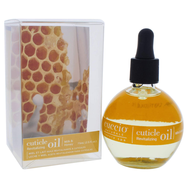 Cuccio Naturale Milk and Honey Cuticle Revitalizing Oil - Moisturizes and Strengthens Nails and Cuticles - Soothing and Nourishing - Paraben and Cruelty Free with Natural Ingredients - 2.5 oz
