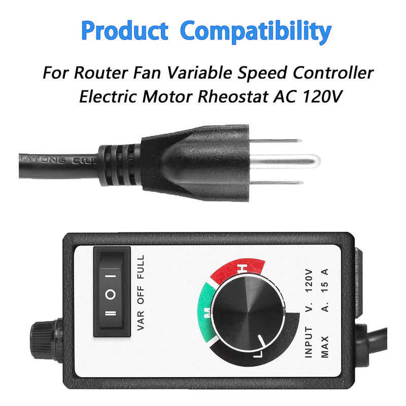 For Router Fan Variable Speed Controller Electric Motor Rheostat AC 120V