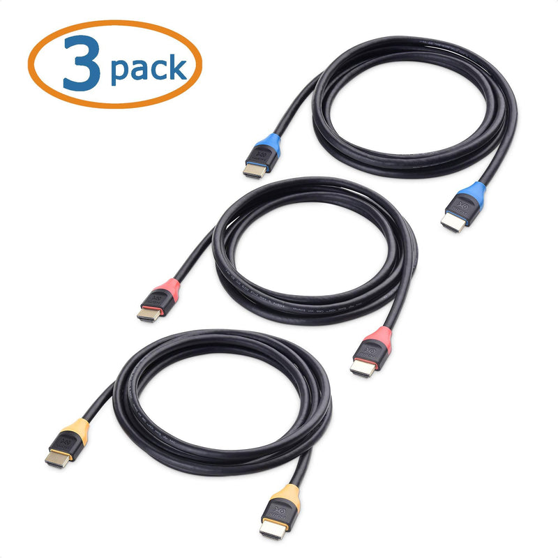 Cable Matters 3-Pack 48Gbps Ultra HD 8K HDMI Cable 6.6 ft / 2m with 8K @120Hz, 4K @240Hz and HDR Support for PS5, Xbox Series X/S, RTX3080 / 3090, RX 6800/6900, Apple TV, and More
