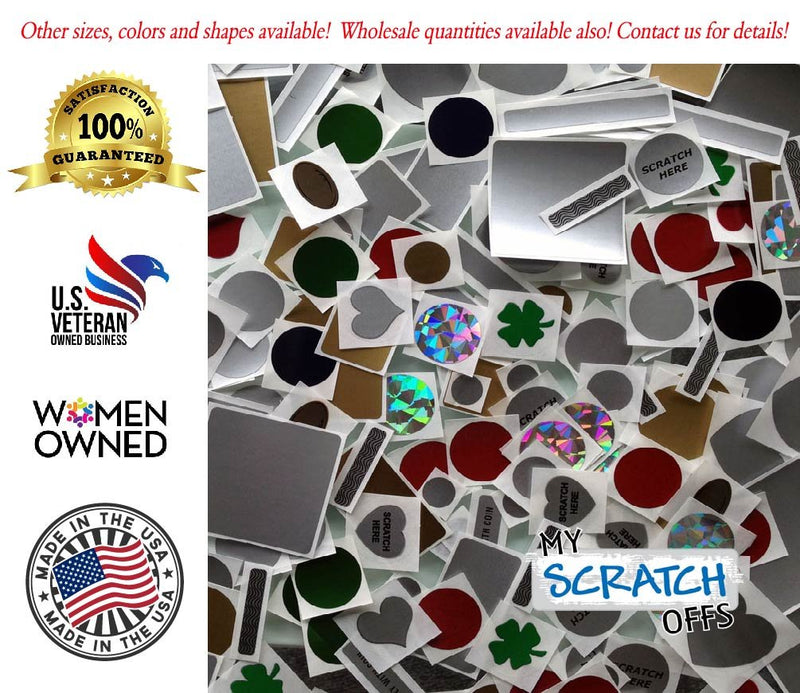 My Scratch Offs 1 x 2 Inch Silver Rectangle Scratch Off Sticker Labels - 100 Pack