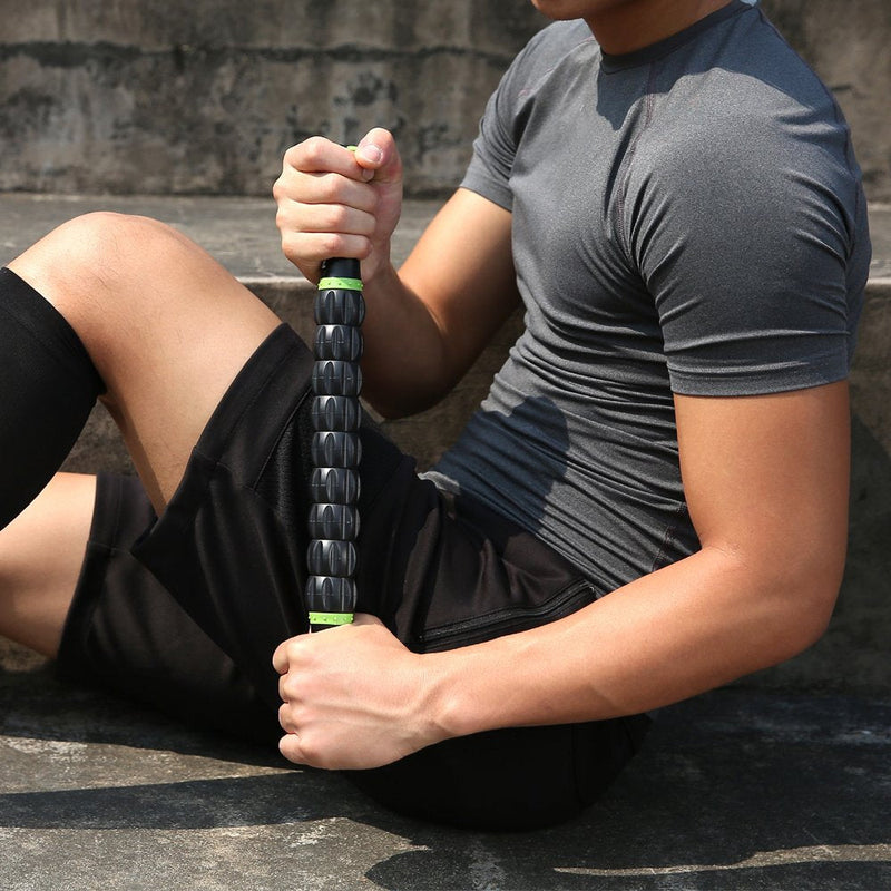 Idson Muscle Roller Stick for Athletes- Body Massage Sticks Tools-Muscle Roller Massager for Relief Muscle Soreness,Cramping and Tightness,Help Legs and Back Recovery,Black Green