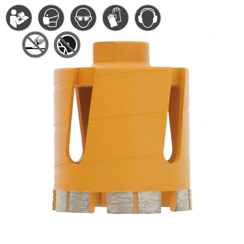 PRODIAMANT premium diamond countersink masonry 68 mm x M16 68mm 6 diamond segments long service life 60mm usable length