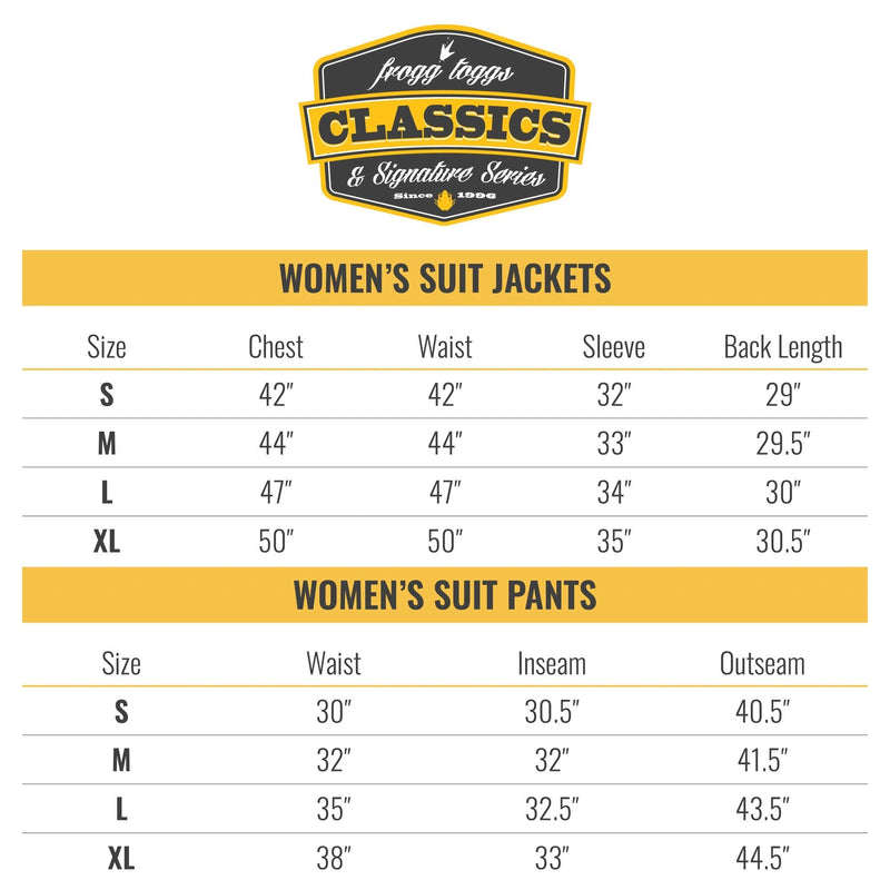 FROGG TOGGS Women's Classic All Purpose Rain Suit Small Black/Black
