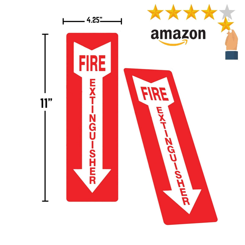 Fire Extinguisher Stickers, 4.25" x 11", 10 Pack, Durable, Self-Adhesive Decals, UV Protected and Waterproof