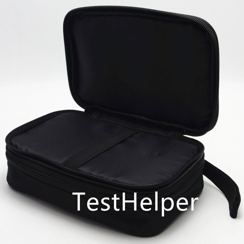 TestHelper KCH19 Double Layered & Padded Carrying Zipper Case with Wrist Strap Use for Handheld Multimeter,Phase Indicator,Thermometer, Calibrator,Clamp Meter