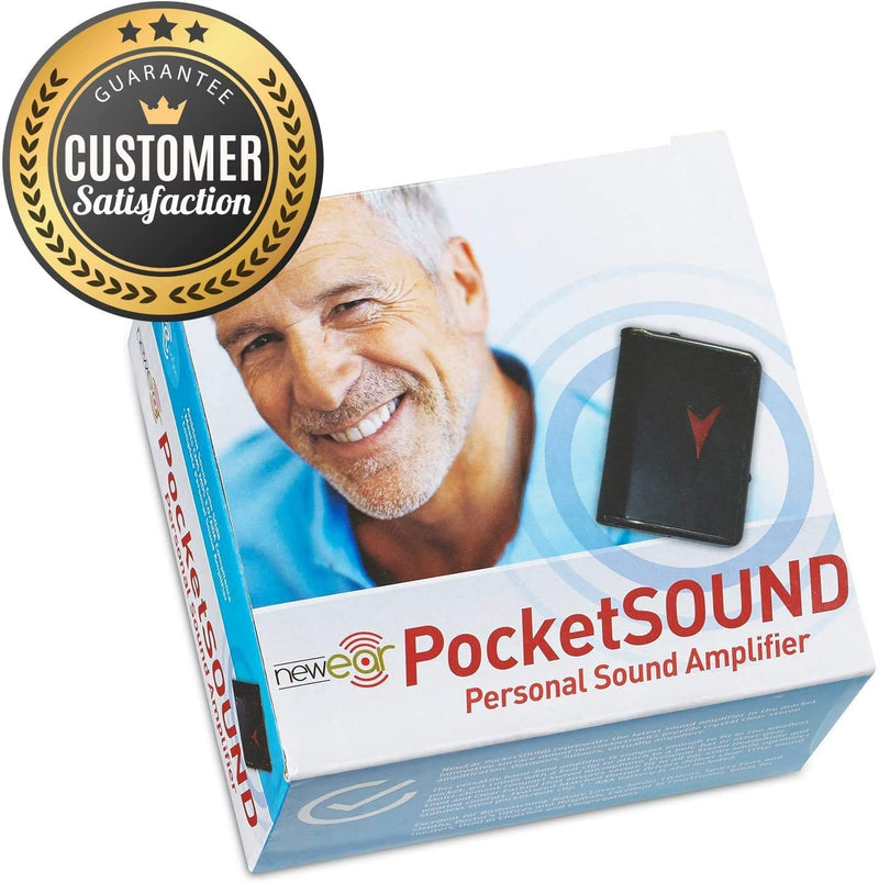 Personal Sound Amplifiers - (2 Pack) Personal Audio Amplifier Device and Voice Enhancer Device for Sound Gain of 50dB, Up to 100 Feet Away, Pocket Hearing Devices