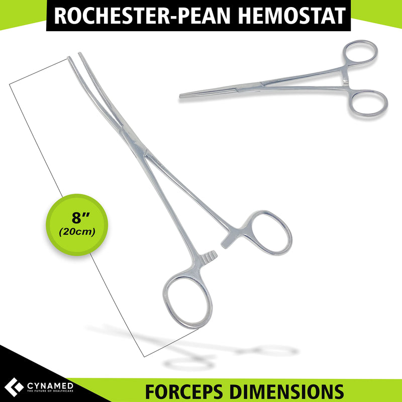 Cynamed Heavy Duty Hemostat Locking Forceps Clamps with Full Serrated Jaws for Better Grip - Premium Quality - Ideal Hemostats for Nurses, Fishing Forceps, Crafts and Hobby (6.25 in, Curved Jaws) 6.25 in.