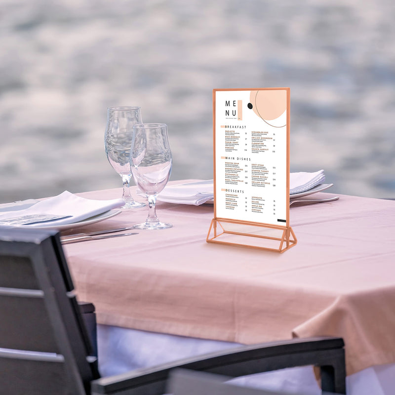 Super Star Quality Clear Acrylic Double Sided Frames Display Holder with Vertical Stand and 3mm Gold Border Pack of 6 4x6 Rose Gold … Rose Gold 6 Pack