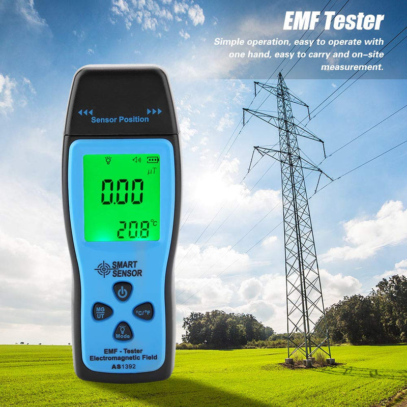 Smart Sensor AS1392 EMF Mini LCD Display Digital Electromagnetic Radiometer Tester for Home EMF Inspections/Office/Outdoor 0~2000mG (Without Battery)