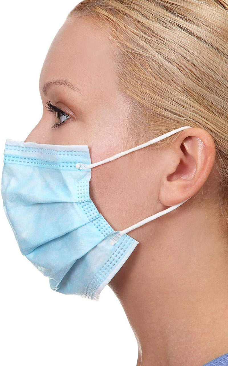 Face Mask - Breathable, Premium Designed Mask with Longer Earloops Disposable Mask for Indoor and Outdoor Use 100 Count (Pack of 1) Blue
