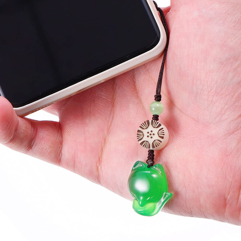 Hemobllo Cell Phone Strap Cartoon Fox Phone Charm Key Chain Car Key Purse Pendant Hanging Pendants Decor Green