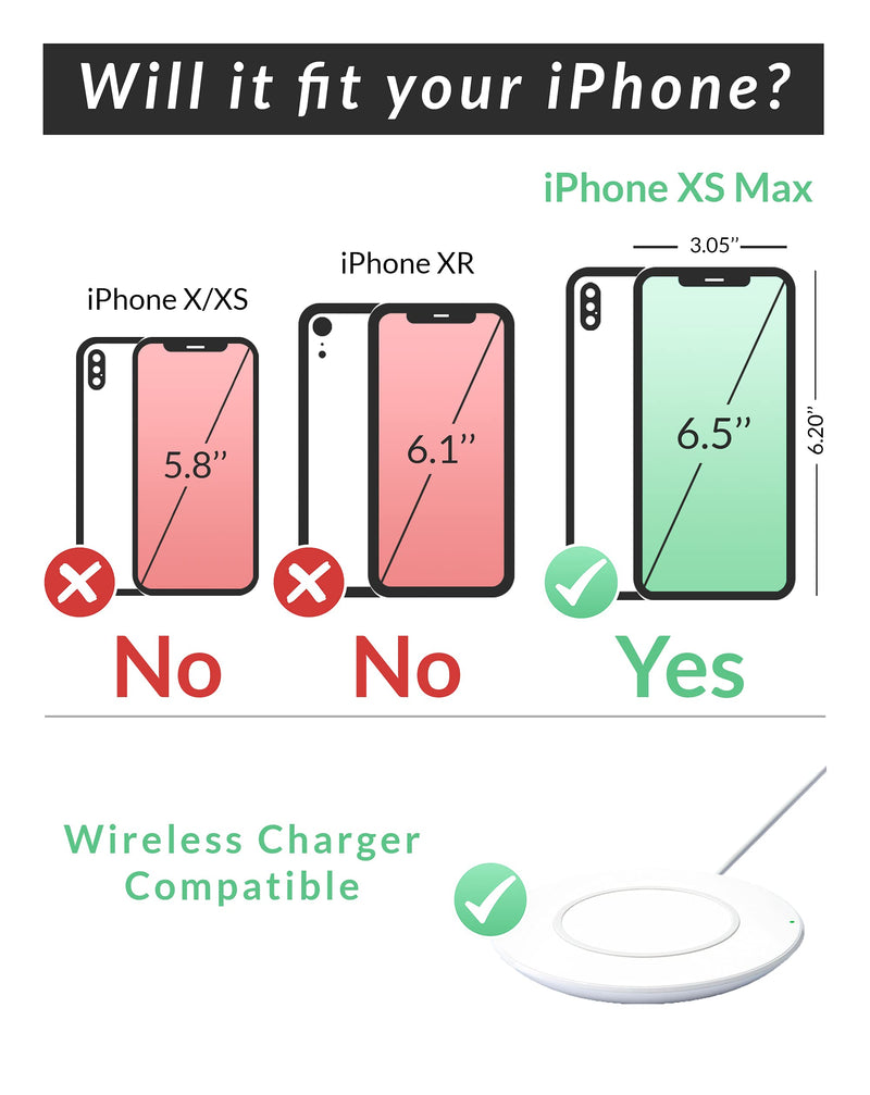 LUPA iPhone Xs Max Wallet Case -Slim & Lightweight iPhone Xs Max Flip Case with Credit Card Holder - iPhone Xs Max Wallet Case for Women & Men - Faux Leather i Phone Xs Max Purse Cases â€“ Black iPhone Xs Max (6.5 Inch diagonal screen size)