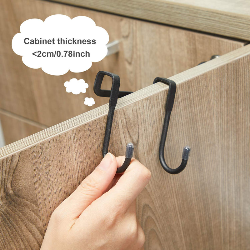 8 Pieces Over Cabinet Hook Double S Shaped Cabinet Drawer Hanger Hook Durable Metal Heavy Duty Hooks for Kitchen, Closet, Bathroom, Drawer, Wardrobe Door, Cabinet Door to Hang Bags, Clothes, Towels