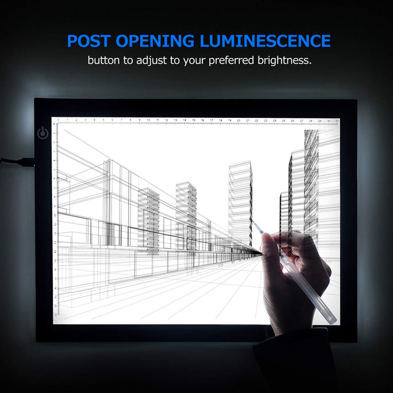 LITENERGY Portable A4 Tracing LED Copy Board Light Box, Ultra-Thin Adjustable USB Power Artcraft LED Trace Light Pad for Tattoo Drawing, Streaming, Sketching, Animation, Stenciling 01 - A4 BLACK