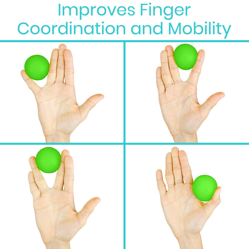 Vive Squeeze Balls for Hand Therapy, Exercise, Arthritis - Grip Strengthener Occupational Equipment for Finger, Wrist, Carpal Tunnel, Pain Relief, Stress - Resistance Strength Squeezing Egg Trainer