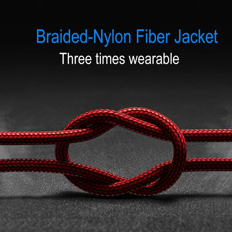 USB C Cable, AkoaDa 3-Pack (10ft+6.6ft+3.3ft) USB A to USB-C Fast Charger Nylon Braided Cord Compatible with Samsung Galaxy Note 20 10 S21 S20 S10 Plus,LG V50 V40 G8 Thinq,Moto Z Z3,Switch (Red) 3.3ft+6.6ft+10ft Red