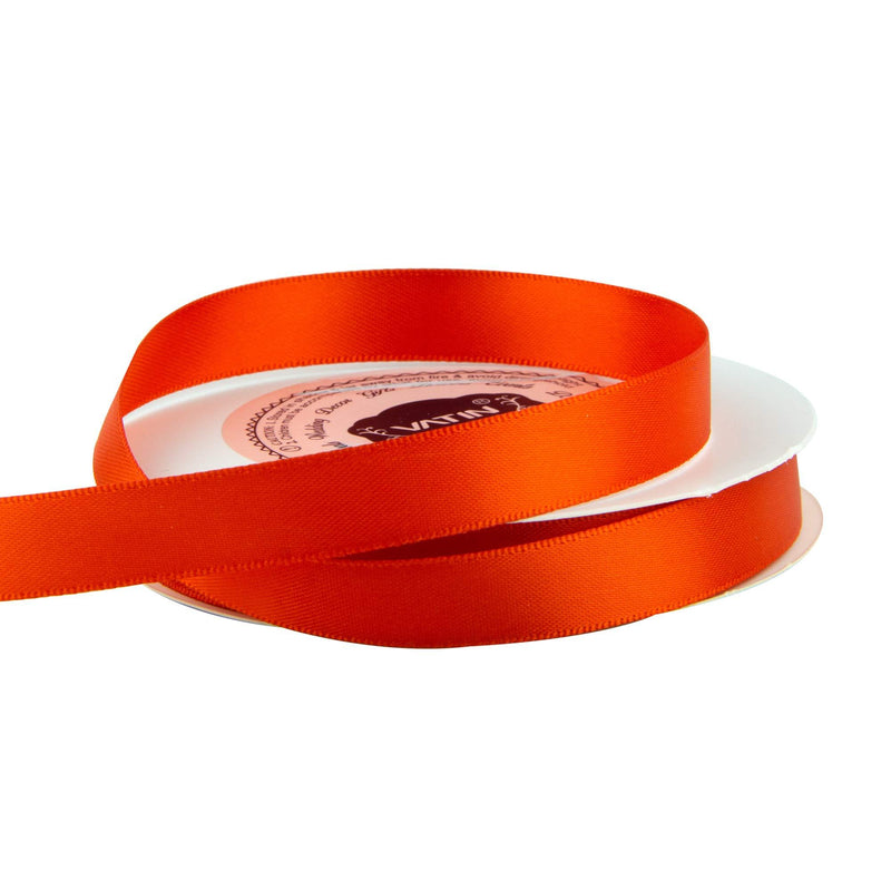 VATIN 1/2 inches Double Faced Autumn Orange Polyester Satin Ribbon - 50 Yards for Gift Wrapping Ornaments Party Favor Braids Baby Shower Decoration Floral Arrangement Craft Supplies 1/2" X 50 Yards