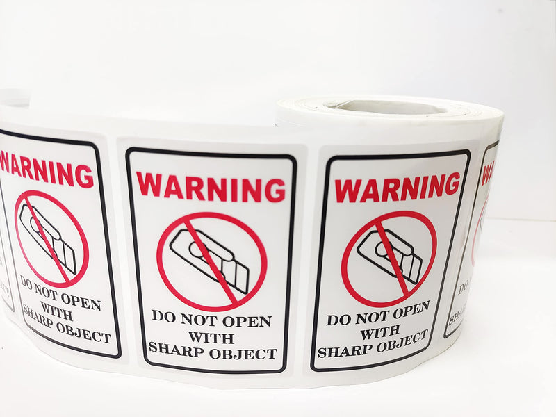 2x3 inch "Do Not Open with Sharp Object" Industrial Warning Labels International Special Handling Shipping Pallet Stickers 500pcs