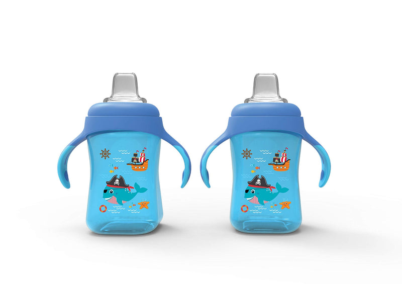 Avima Baby 10 oz Soft Spout Sippy Cups, Blue (Set of 2) 2 Count (Pack of 1)