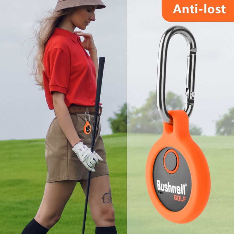 Xxerciz Protective Case for Bushnell Wingman GPS Speaker Remote Button Cover Holder with Carabiner, Lightweight Silicone Replacement Protective Cover Orange-Silicone