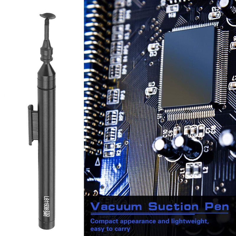 Vacuum Suction Pen, Manual Vacuum Suction Pen, One Button Operation Soldering Suction Pickup Tool Kit with Suction Cups for IC SMD for Picking Up Small Electronic Components