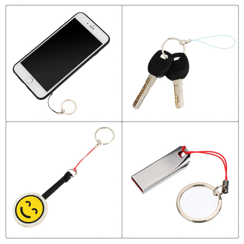 Bememo Keyring with Strap Lanyard for USB Flash Drive MP3 Player Keys Cellphone Keychain, 4 Colors, 20 Pieces