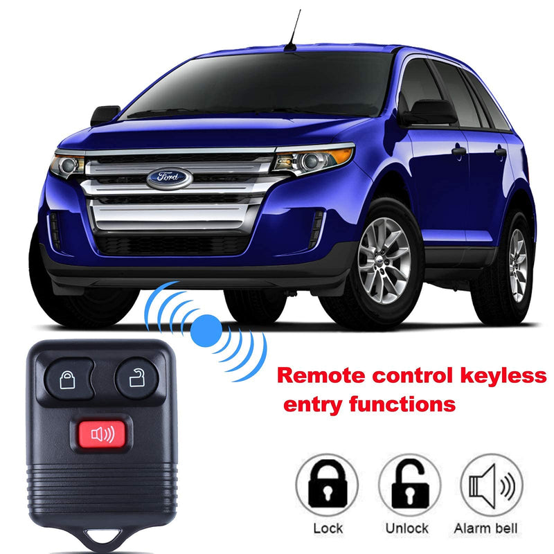 3 Buttons Entry Remote Control Key Fob Transponder Chip fits Ford 1998-2016,Mazda F150 F250 F350,Mercury,Expedition Explorer,CWTWB1U331,CWTWB1U212, CWTWB1U345, GQ43VT11T 315Mhz Pack of 2 3 Buttons