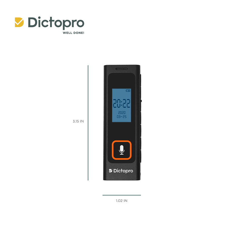 Digital Voice Activated Recorder w/Password Protection - HQ Recording from 60ft, Record Lectures & Meetings, Sensitive Microphone, Automatic Noise Reduction, 582H Playback, Small & Portable, USB, 8G