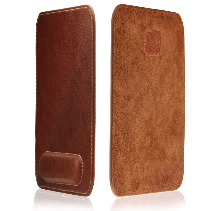 Londo Top Grain Leather Mousepad with Wrist Rest Brown