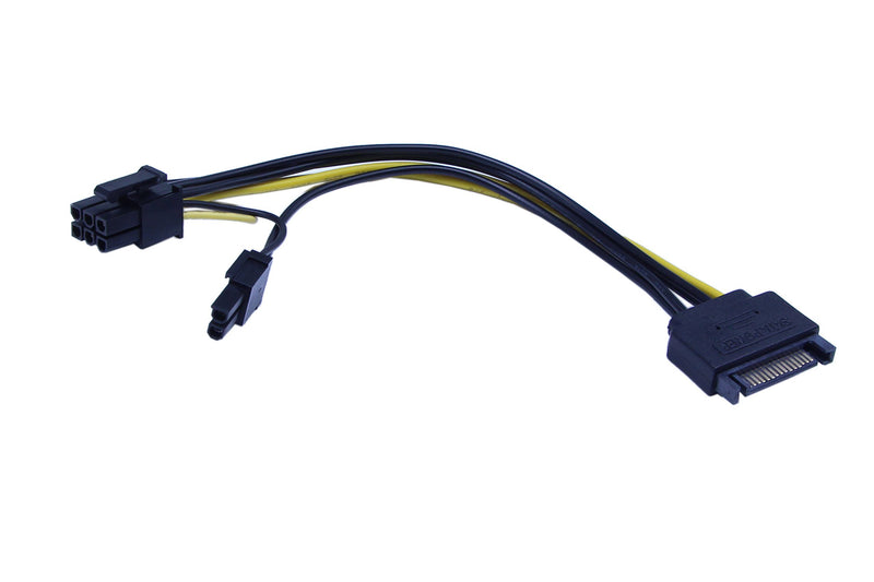 zdyCGTime 15-Pin SATA Male to 8 Pin (6+2 Pin) PCI-Express Female Video Card Power Adapter Cable(20CM/8inch)
